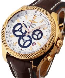 Bentley Motors Barnato Chronograph Limited Edition Rose Gold on Strap with White Dial