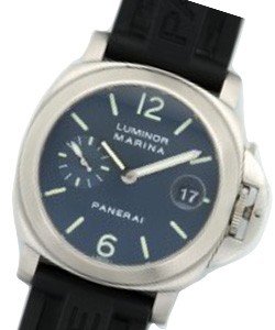 PAM 119 - Marina Automatic in Steel on Blue Leather Strap with Blue Dial