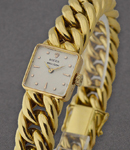 Vintage Rolex Precision Tonneau in Yellow Gold Circa 1920's on Yellow Gold Bracelet with Silver Dial