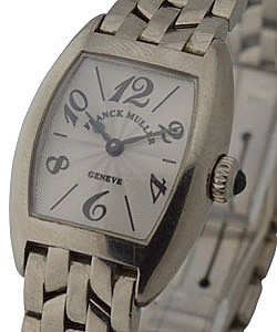  Cintre Curvex in White Gold  On Bracelet with Silver Dial 