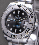 Yacht-Master 37mm in Steel with Platinum Bezel On Steel Oyster Bracelet with Rhodium Dial