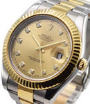 2-Tone Datejust || 41mm with Fluted Bezel On Oyster Bracelet with Champagne Diamond Dial