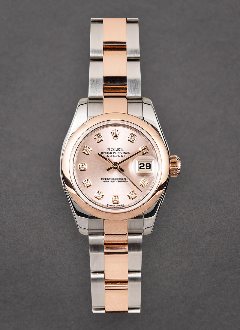 Rolex Unworn Datejust Lady 26mm in Steel with Rose Gold Smooth Bezel