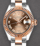 2-Tone Datejust 28mm on Oyster Bracelet with Chocolate Roman Dial