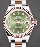 2-Tone Datejust 28mm on  Oyster Bracelet with Olive Green Diamond Dial