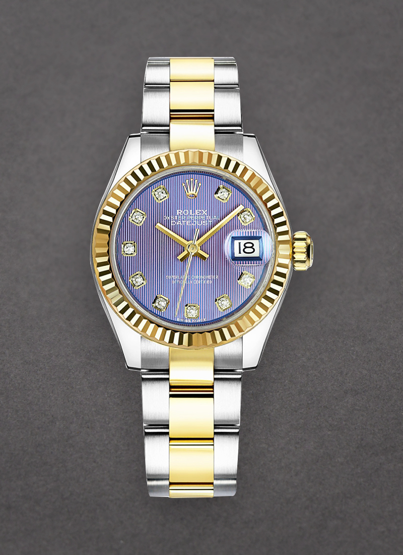 Rolex Unworn 2-Tone Ladies Datejust 28mm in Steel with Yellow Gold Fluted Bezel