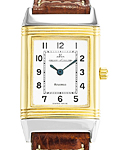Reverso Lady's in Steel and Yellow Gold - Circa 2000 On Brown Leather Strap with Silver Dial - Discontinued