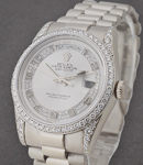 President - DayDate - 36mm - Diamond Bezel and Lugs on President Bracelet - Silver String Diamond Dial