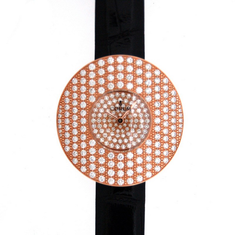 Corum Chinese Hat Lady's Quartz in Rose Gold with Diamond Case 