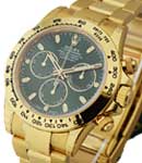 Daytona Cosmograph in Yellow Gold on Yellow Gold Oyster Bracelet with Green Dial