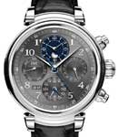 Da Vinci Perpetual Chronograph  43mm Automatic in Steel On Black Alligator Leather Strap with Grey Dial