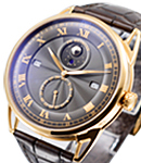 DB 25 Automatic Perpetual Calendar with Ball Moonphase in Rose Gold on Black Leather Strap with Brown Dial