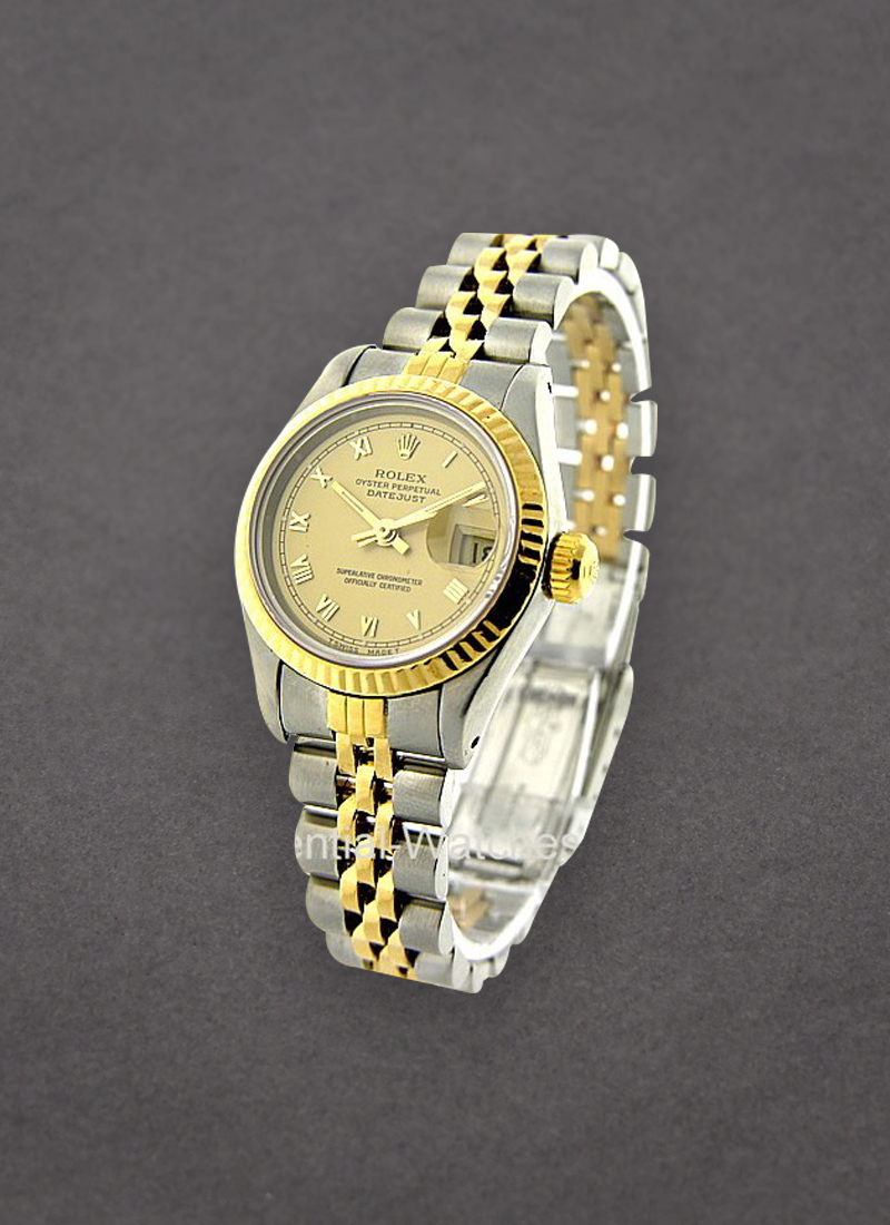 Pre-Owned Rolex Ladies Datejust in Steel with Yellow Gold Fluted Bezel