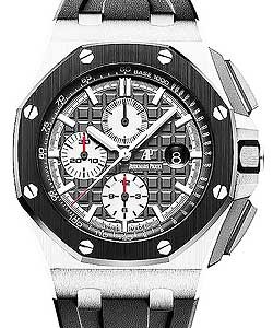 Royal Oak Offshore Chronograph in Titanium with Black Ceramic Bezel on Black Rubber Strap with Slate Grey Tapisserie Dial