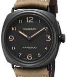PAM 613 - Radiomir Black Seal Istanbul Boutique in Ceramic on Brown Leather Strap with Black Arabic Dial