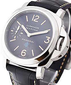 PAM 631 - Luminor Marina Logo 44mm in Steel On Black Leather Strap with Black Dial