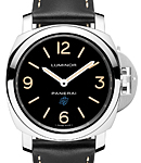 PAM 634 - Luminor Marina Logo Acciaio in Steel On Black Leather Strap with Black Dial