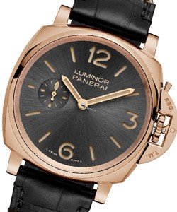 PAM 677 - Luminor Due 3 Days Oro Rosso in Rose Gold On Black Alligator Strap with Black Dial