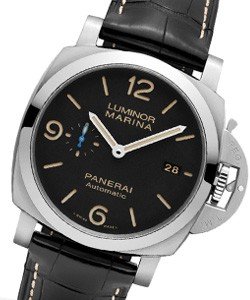 PAM 1312 - Luminor 1950 3 Days GMT in Steel On Black Crocodile Strap with Black Dial