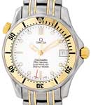 Seamaster Diver 300M Mens 36.25mm Automatic in Steel with Yellow Gold Bezel on Steel and Yellow Gold Bracelet with White Dial