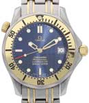Seamaster Diver 300M Mens 36.25mm Automatic in Steel with Yellow Gold Bezel On Steel and Yellow Gold Bracelet with Blue Dial