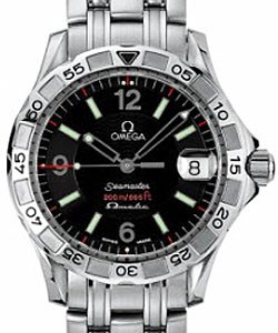 Seamaster Omegamatic Quartz in Steel On Steel Bracelet with Black Dial