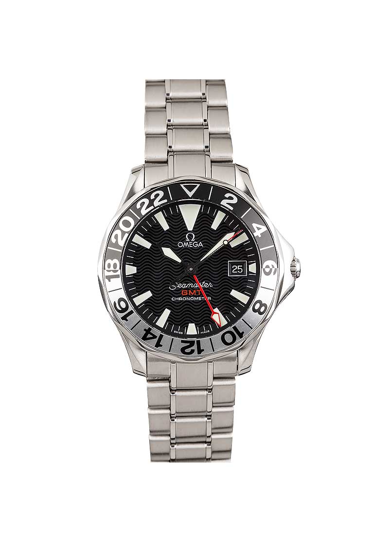 Omega Seamaster Diver 300M GMT Mens 41mm Automatic in Steel