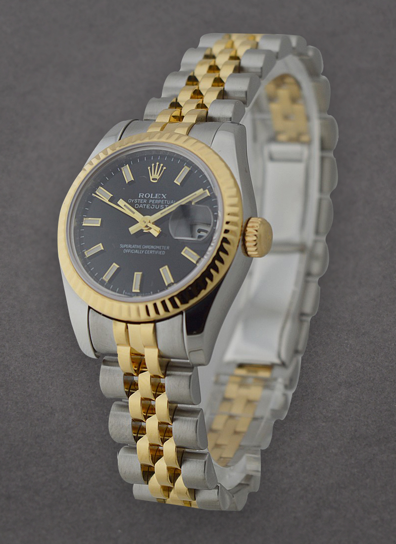 Pre-Owned Rolex Ladies 2-Tone Datejust in Steel with Yellow Gold Fluted Bezel