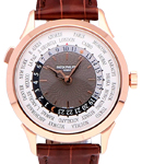 World Time Ref 5230R in Rose Gold on Brown Alligator Leather Strap with Gray Dial