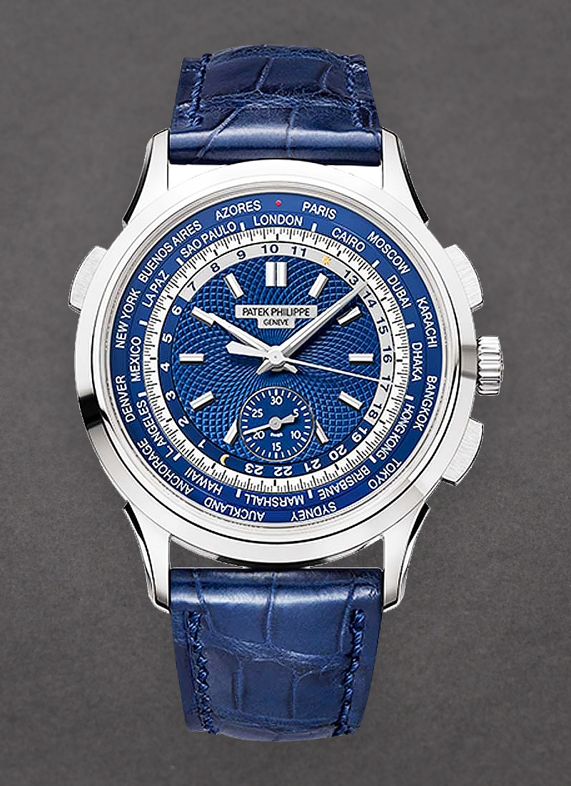 Patek Philippe Complications Blue Dial 18K White Gold Watch 5930G 001 WatchGuyNYC