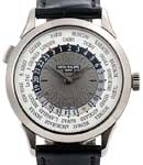 5230 World Time in White Gold on Black Alligator Leather Strap with Gray Dial