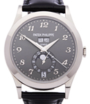 Annual Calendar Ref 5396G-014 in White Gold on Black Alligator Leather Strap with Grey Arabic Dial