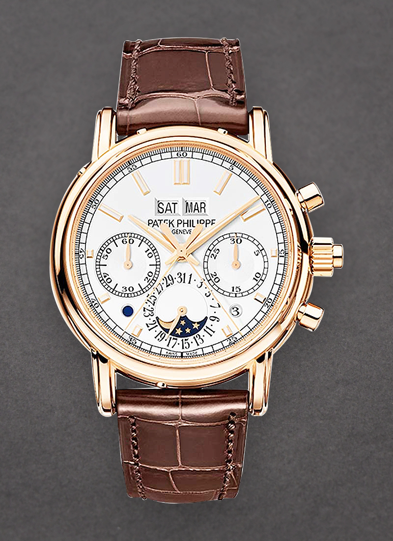 Perpetual Ref 5204R 001 Calendar in Rose Gold on Brown Alligator Leather Strap with Opaline Dial 5204R 001