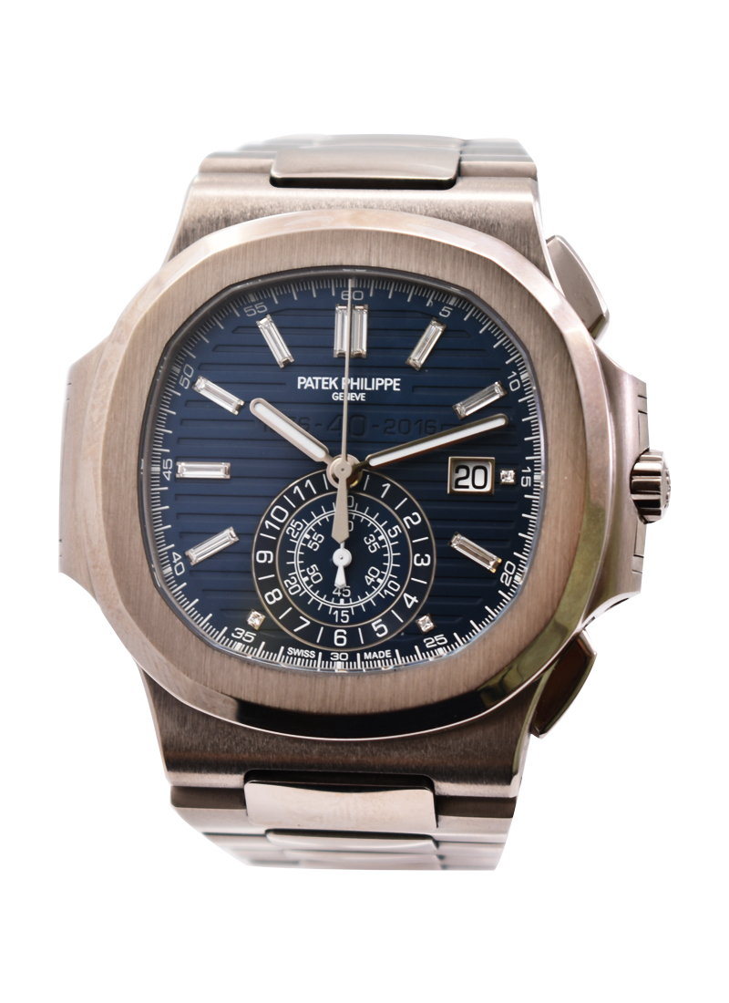 Nautilus 5976/1G 40th Anniversary in White Gold - Limited Edition of 1300 pcs. On White Gold Bracelet with Blue Dial