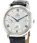 De Ville Prestige Co-Axial mens 39.5mm Automatic in Steel On Brown Alligator Strap with Vintage Silver Roman Dial