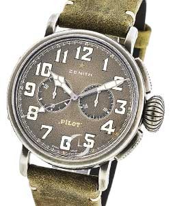 Pilot Cafe racer Ton Up 45mm Automatic in Steel On Grey Leather Strap with Grey Arabic Dial