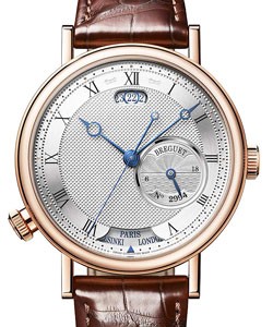 Classique Hora Mundi 43mm Automatic in Rose Gold on Brown Crocodile Leather Strap with Silver Dial
