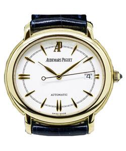 Millenary Automatic 38.5mm in Yellow Gold  on Black Crocodile Leather Strap with White Dial