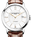 Classima 40mm in Steel On Brown Alligator Leather Strap with Silver Dial