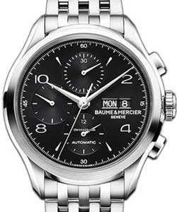 Clifton Automatic Chronograph in Steel on Steel Bracelet with Black Dial