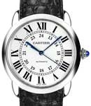 Ronde Solo Automatic in Steel on Black Leather Strap with Silver Dial