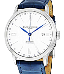 Classima 40mm in Steel on Blue Alligator Leather Strap with Silver Dial