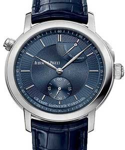 Jules Audemars Grande Sonnerie Carillon in Platinum on Blue Alligator Leather Strap with Blue Dial
