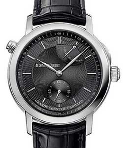 Jules Audemars Grande Sonnerie Carillon in Platinum on Black Leather Strap with Black Dial