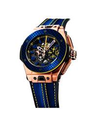 Big Bang Unico Ferrari Brasil Edition Rose Gold - Limited Edition 25 pcs.Only Blue Bezel on Blue Strap with Skeleton Dial