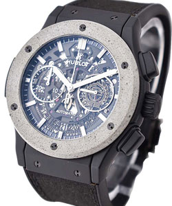 Classic Fusion Aerofusion 45mm in Ceramic on Black Calfskin Leather Strap with Skeleton Dial