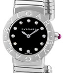 Bulgari Tobogas on Stainless Steel Tubogas Braclet with Black Lacquered Dial