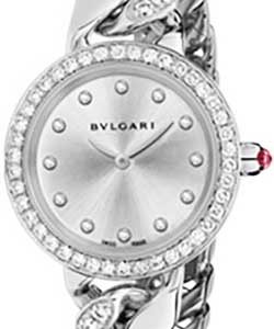 Catene Quartz in White Gold with Diamond Bezel On White Gold Set with Diamond Bracelet and Silver Soleil Lacquered Dial