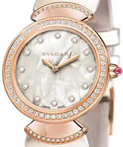 Diva's Dream 30mm in Rose Gold on Beige Satin Braclet with  Natural Acetate Dial