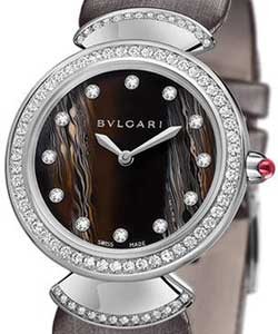 Diva's Dream 30mm in White Gold on Satin Braclet with Acetate Black Dial